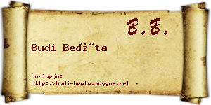Budi Beáta névjegykártya