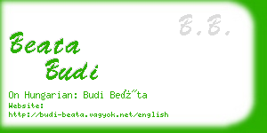 beata budi business card